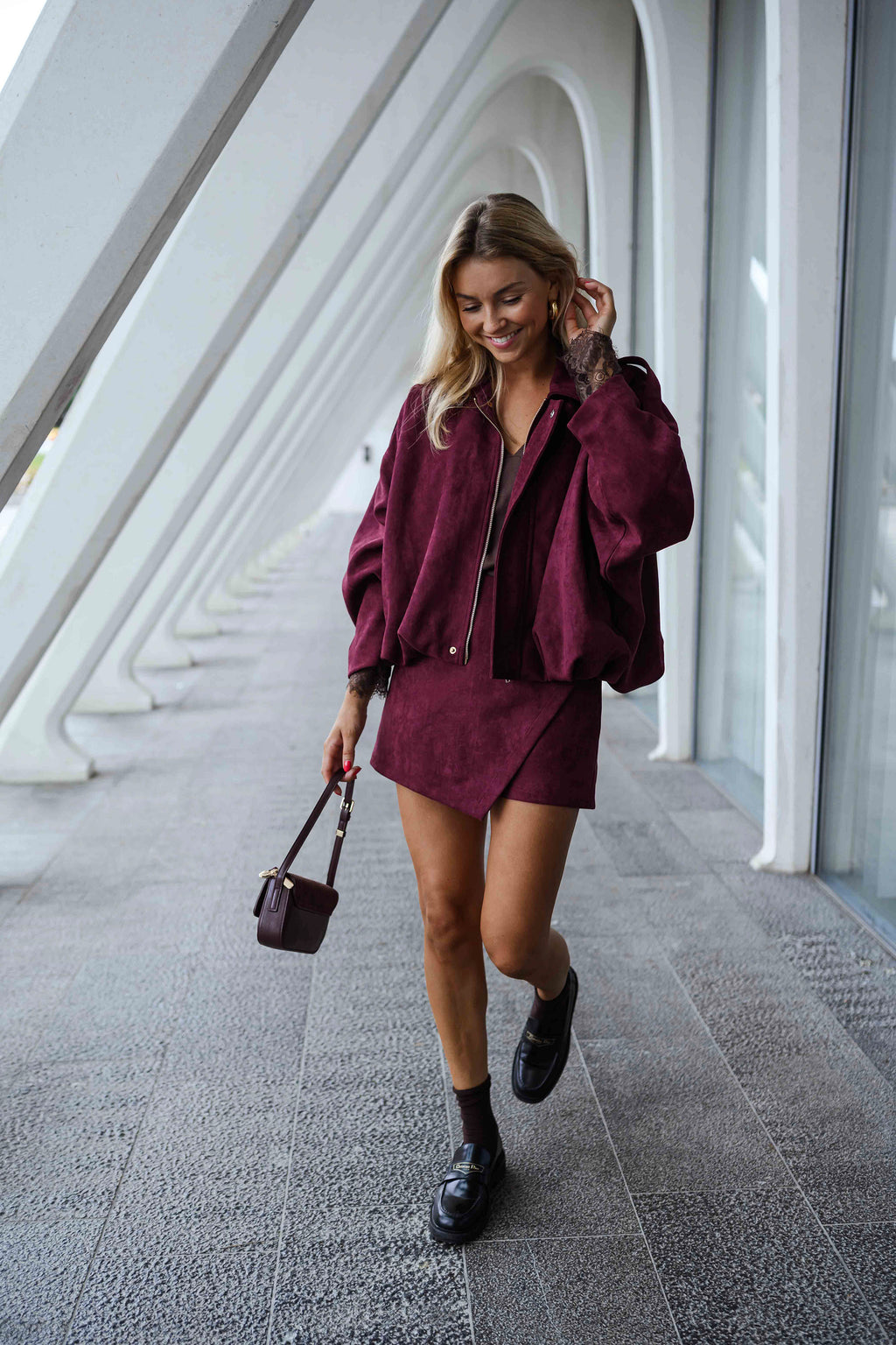 Emma skort - burgundy