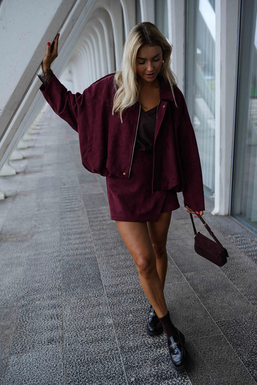 Emma skort - burgundy