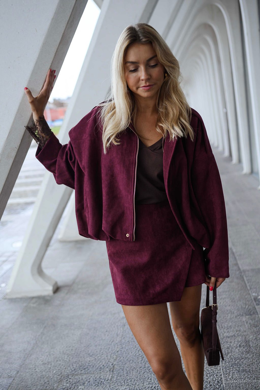 Emma skort - burgundy