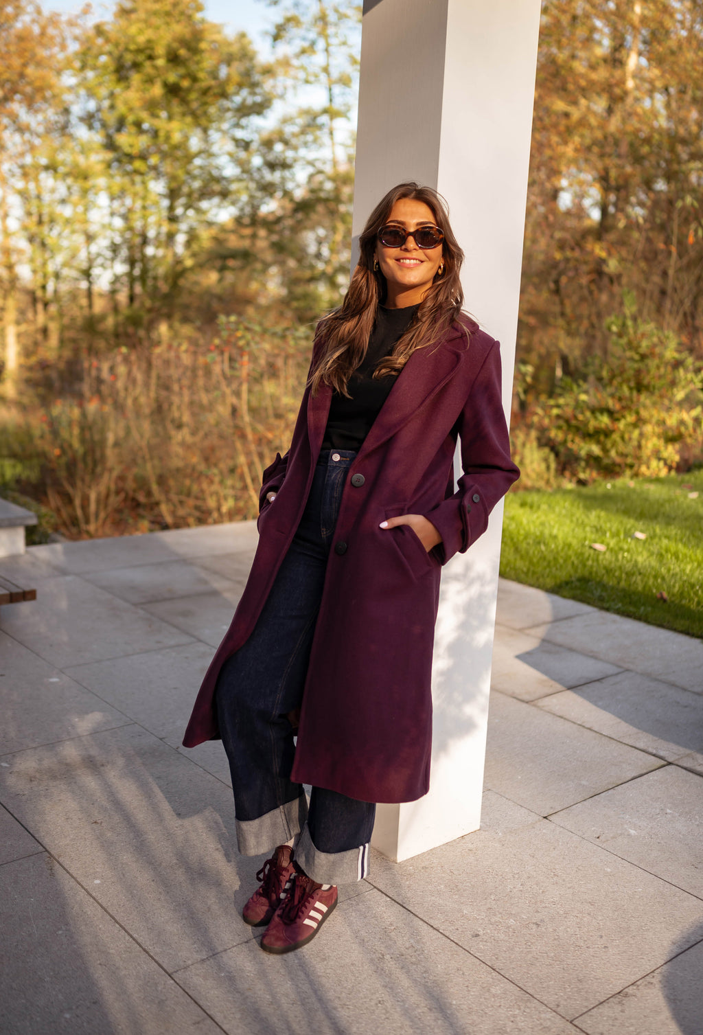 Adam coat - burgundy
