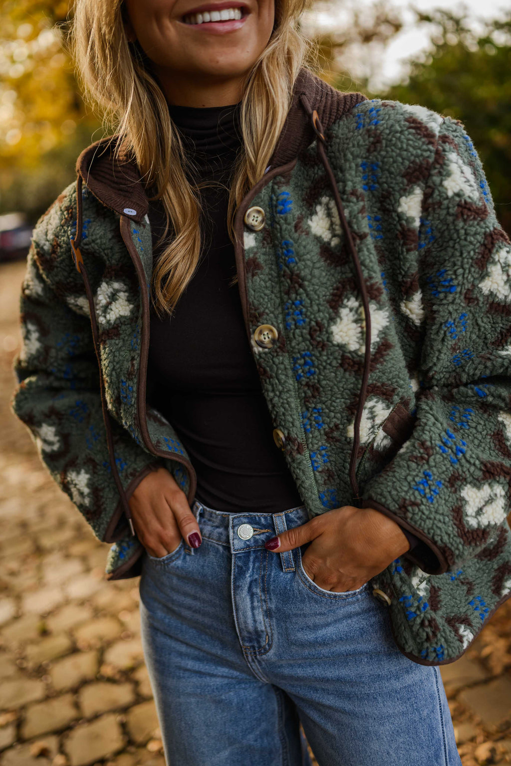 Manteau Malory - kaki à motifs