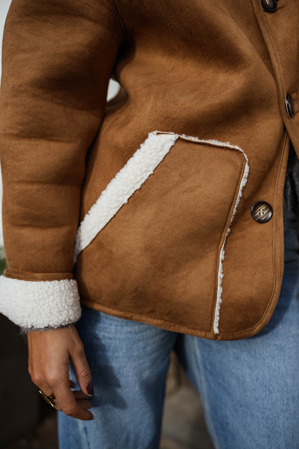 Ninho coat - camel sheepskin