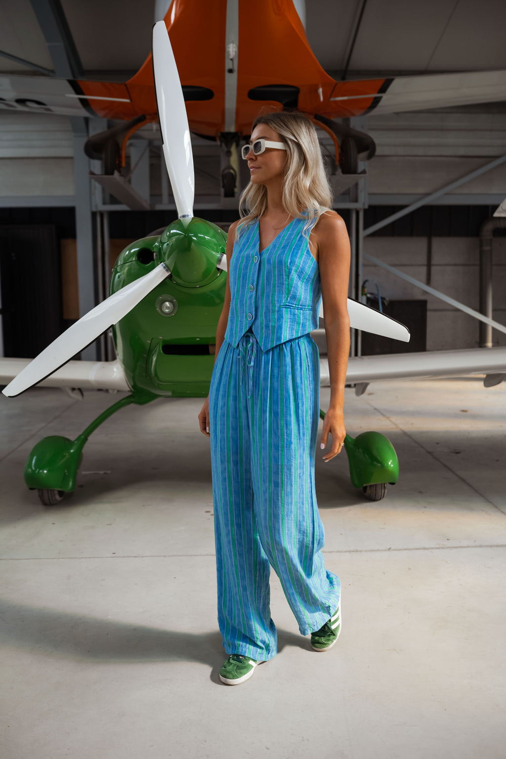 Pantalon Jorda - vert et bleu