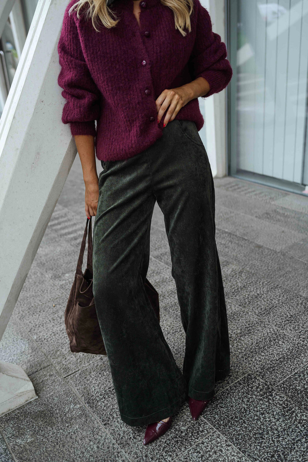 Pantalon Mahaut - kaki en velours