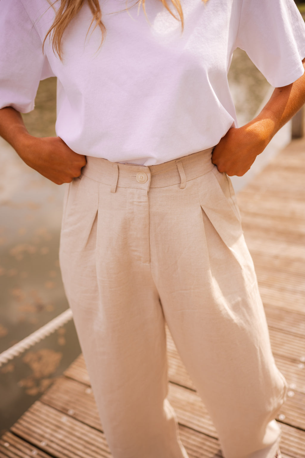 Romuald pants - beige linen