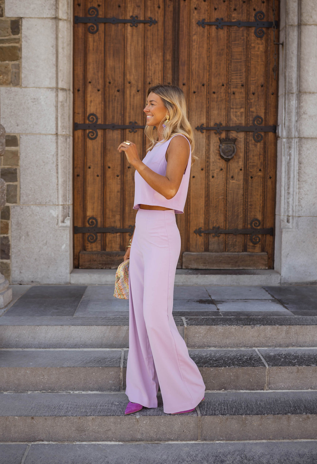 Blusa Lila Blazer Couleur Lilas Pants Pantalones Lilas Soline