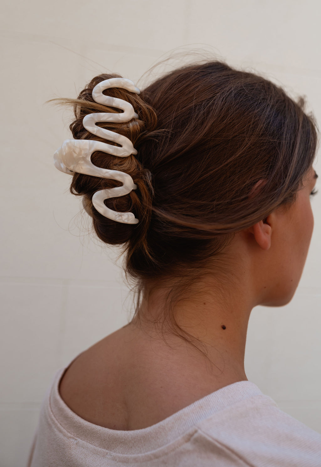 Zig hairclip - ecru 