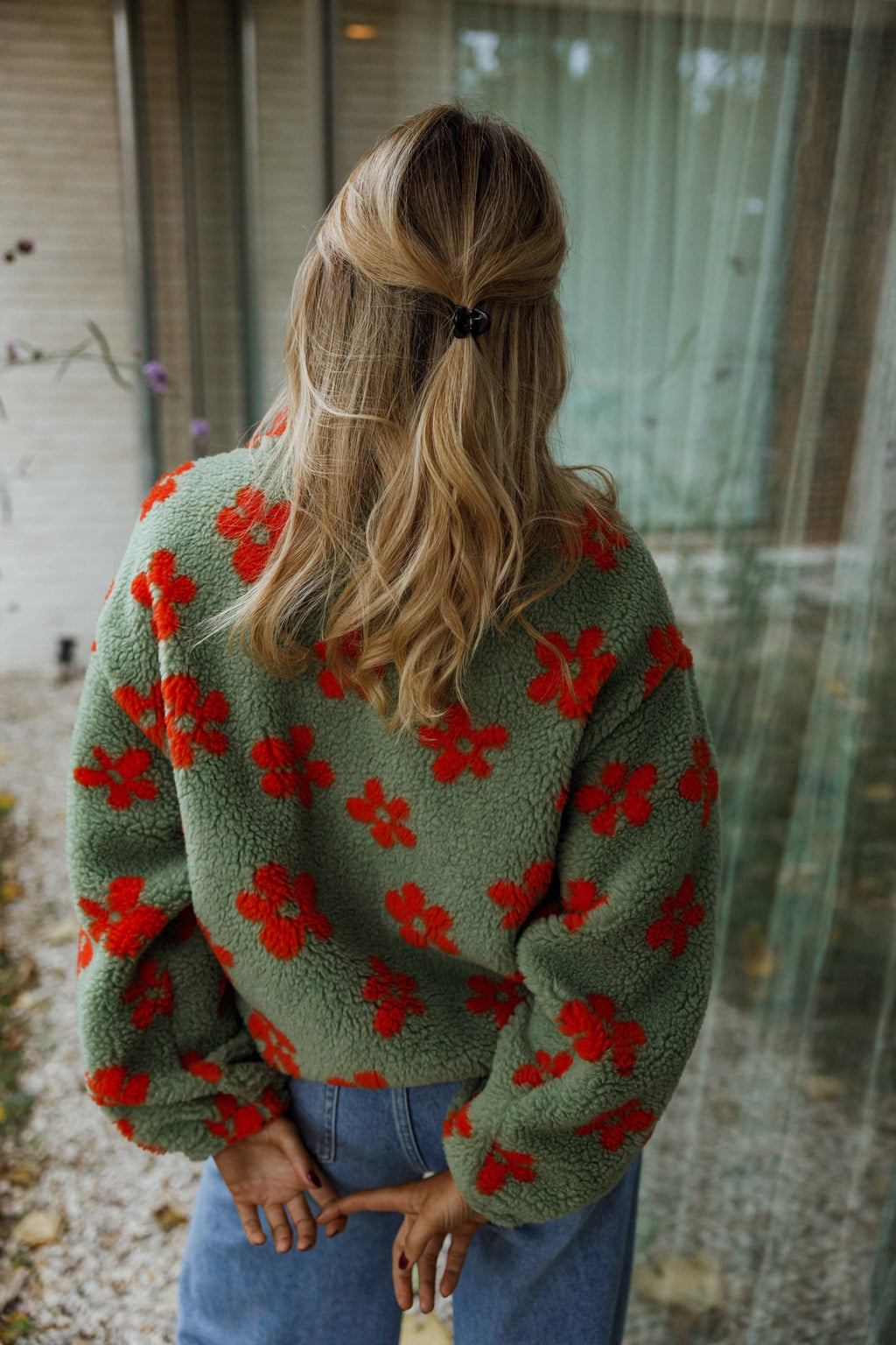 Polaire Sael - kaki et orange