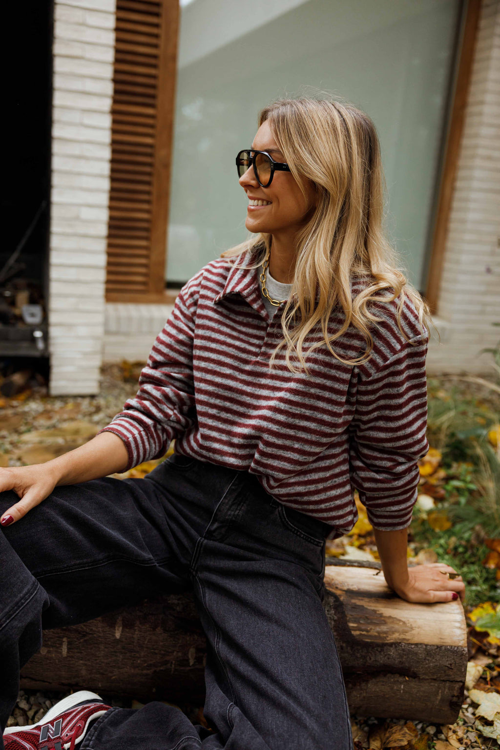 Pull Batista - gris et bordeaux