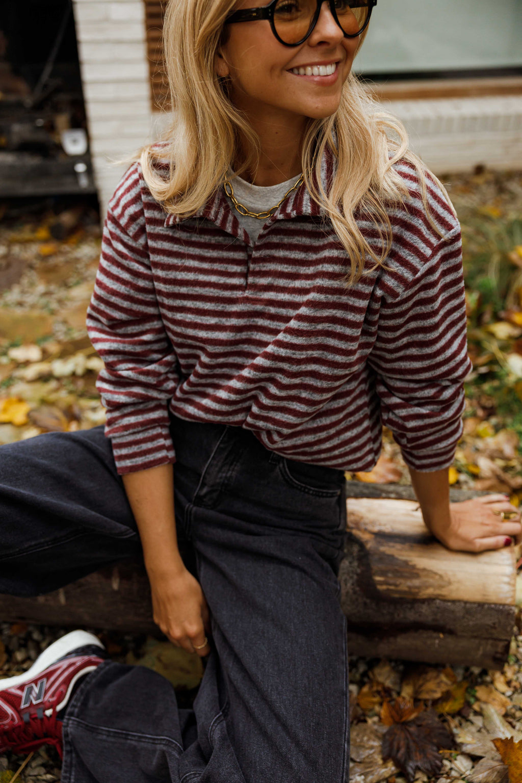 Pull Batista - gris et bordeaux