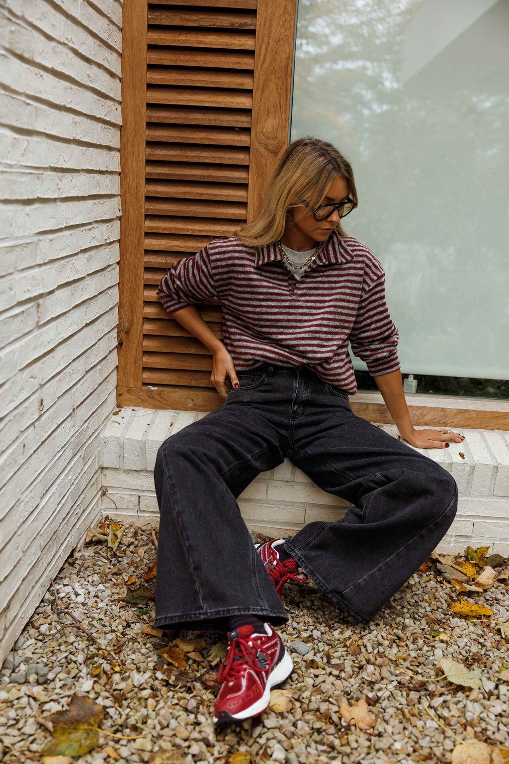 Pull Batista - gris et bordeaux