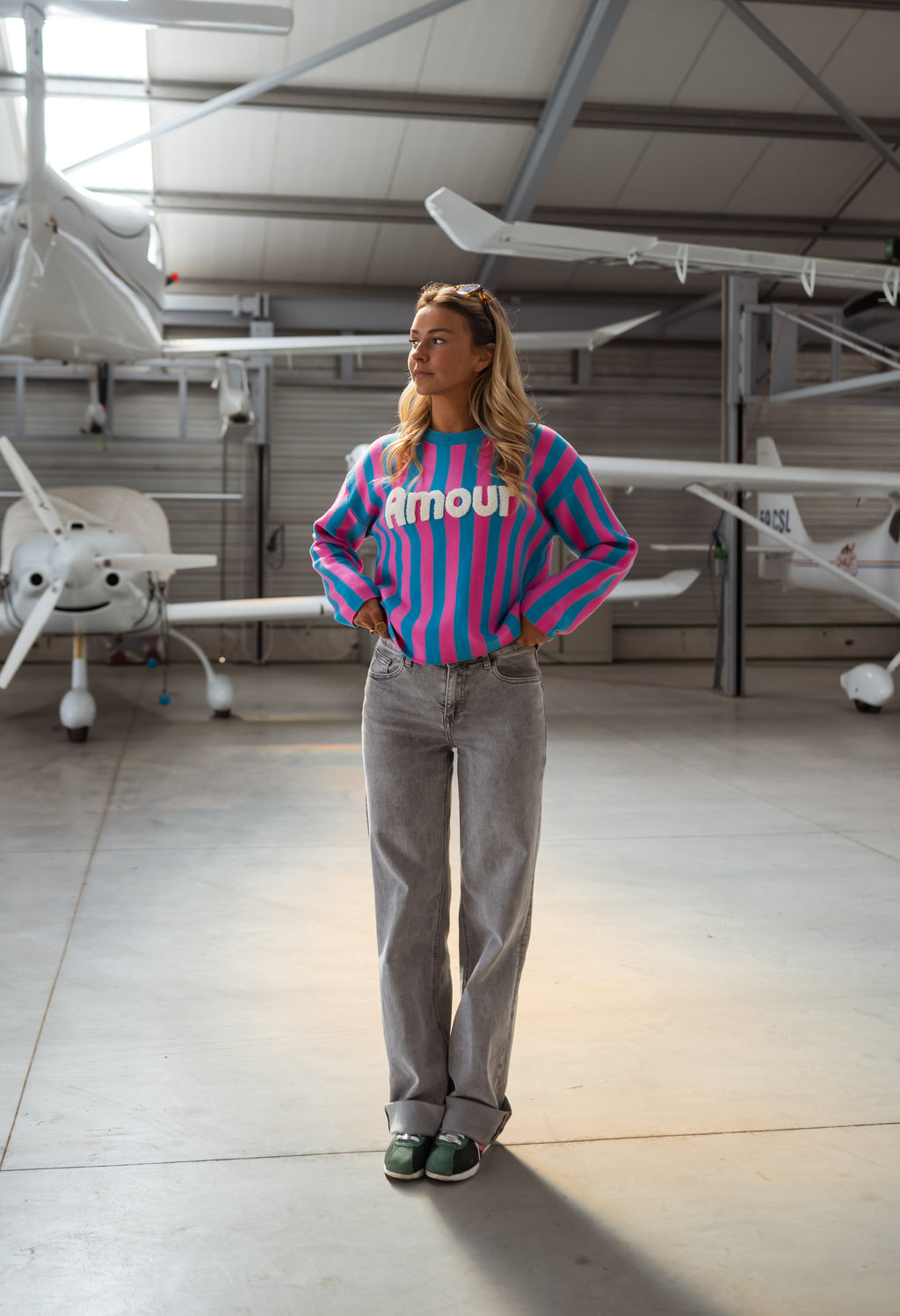 Pull Danaé - rose et bleu