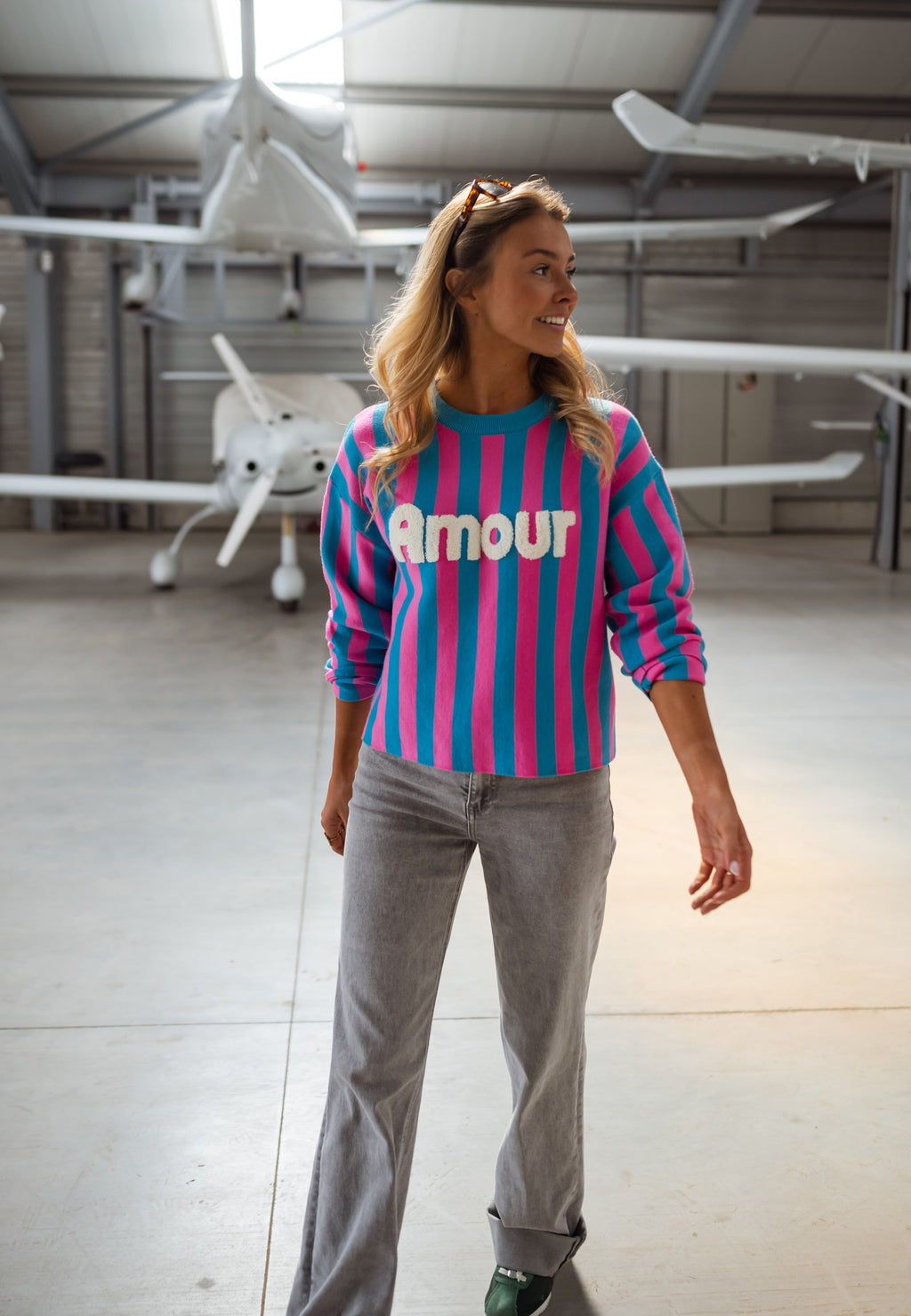 Pull Danaé - rose et bleu