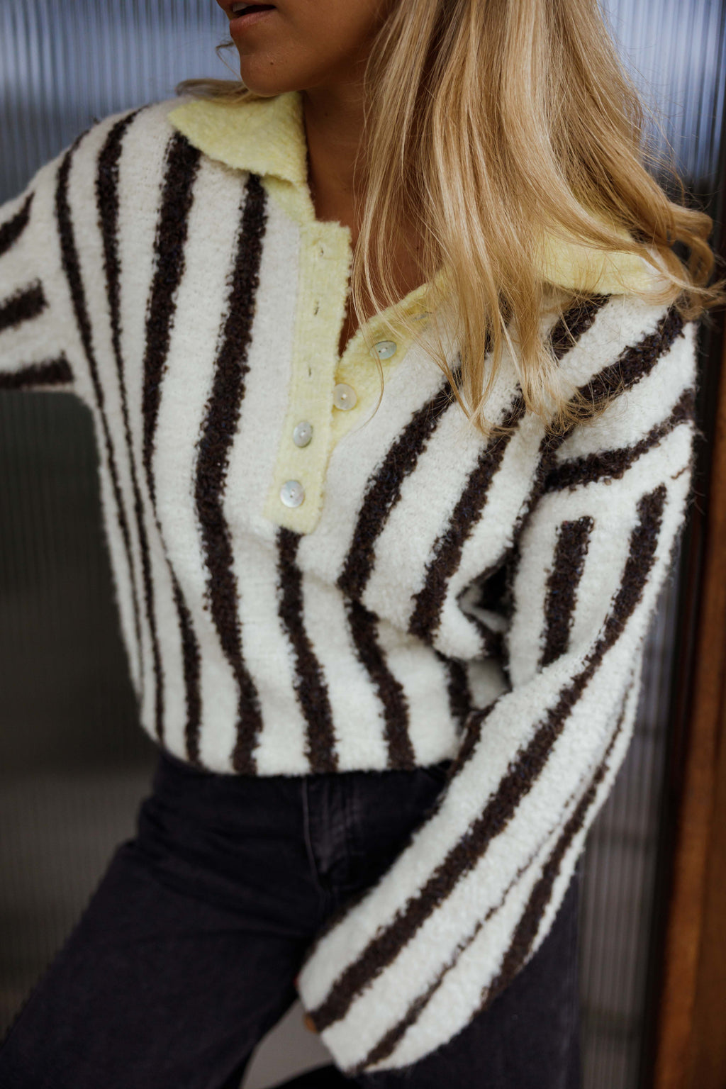 Pull Edith - brun à lignes