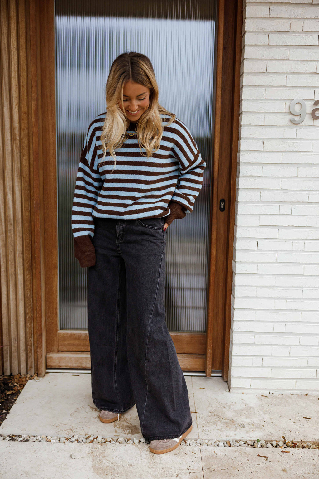 Pull Emilie - brun et bleu