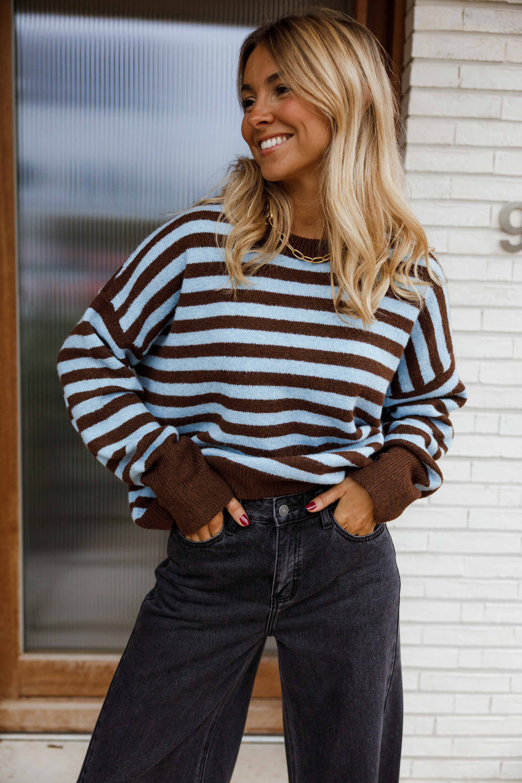 Pull Emilie - brun et bleu