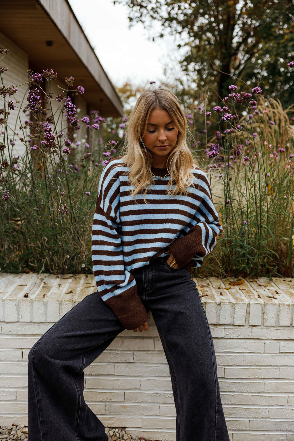 Pull Emilie - brun et bleu