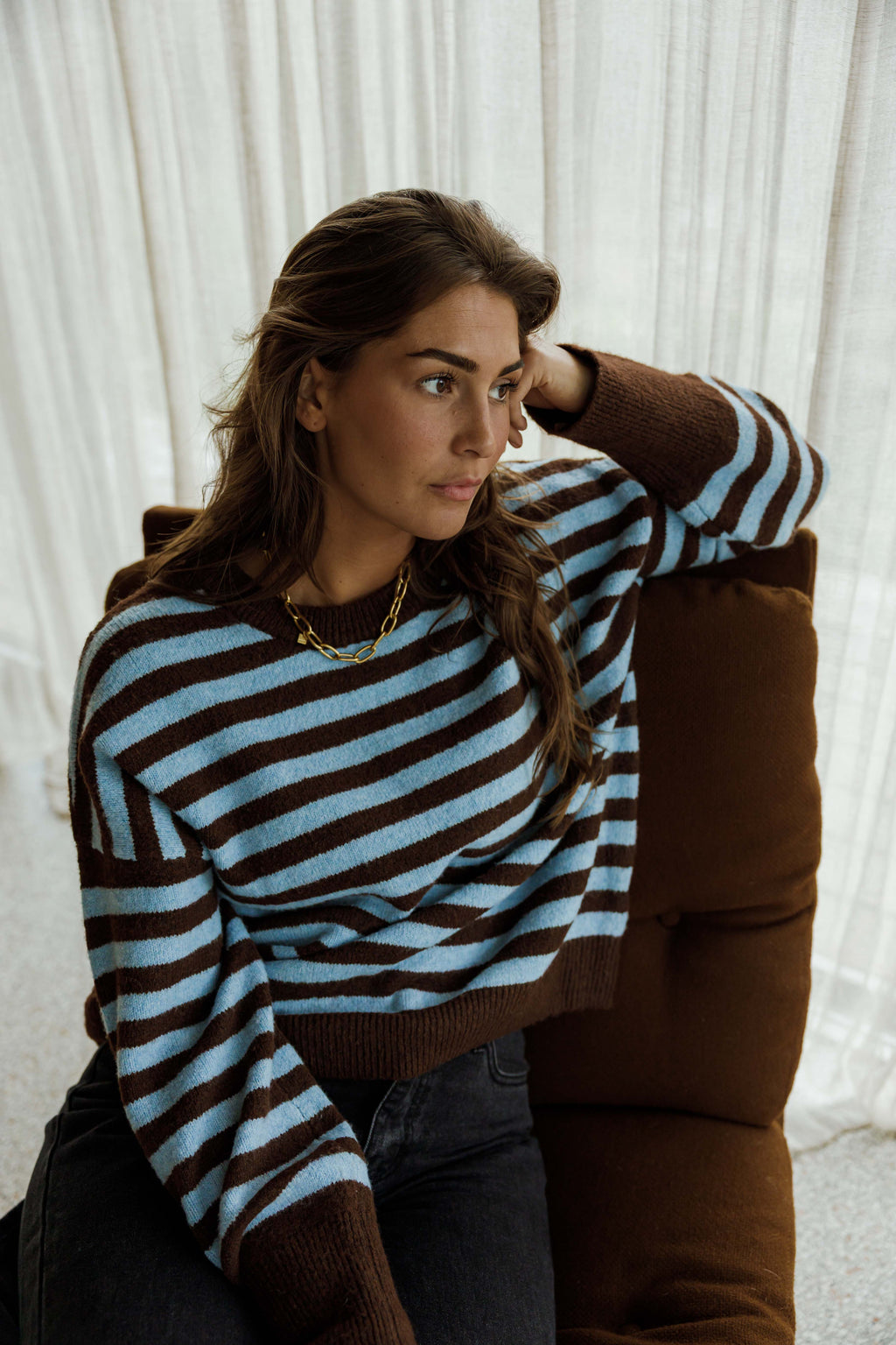 Pull Emilie - brun et bleu