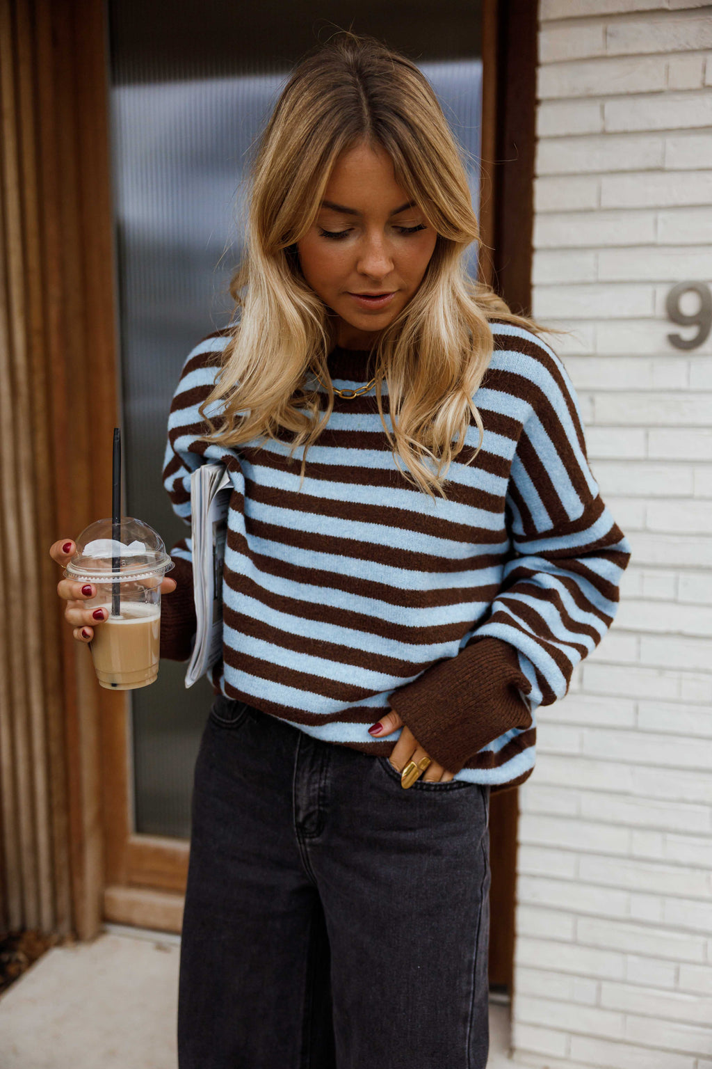 Pull Emilie - brun et bleu