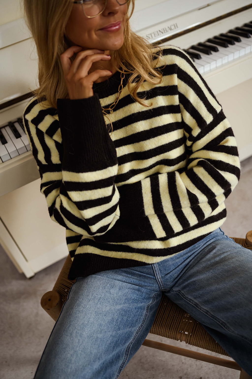 Pull Emilie - jaune et brun