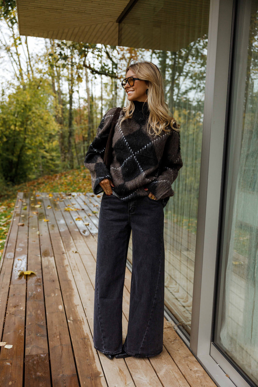 Pull Felix - brun et noir à carreaux