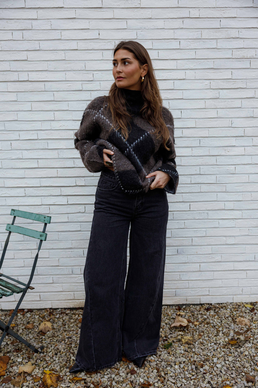 Pull Felix - brun et noir à carreaux