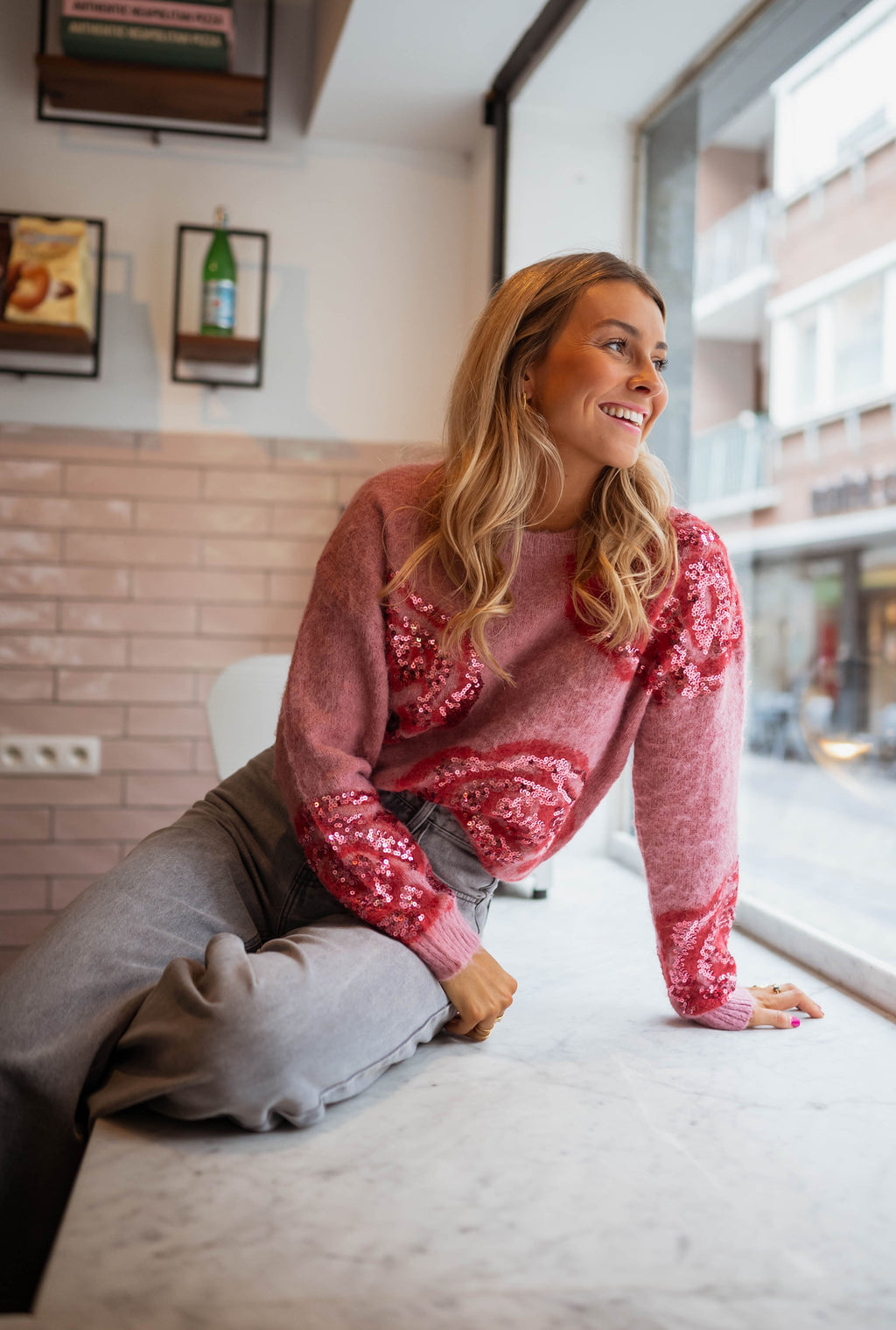 Martie sweater - raspberry