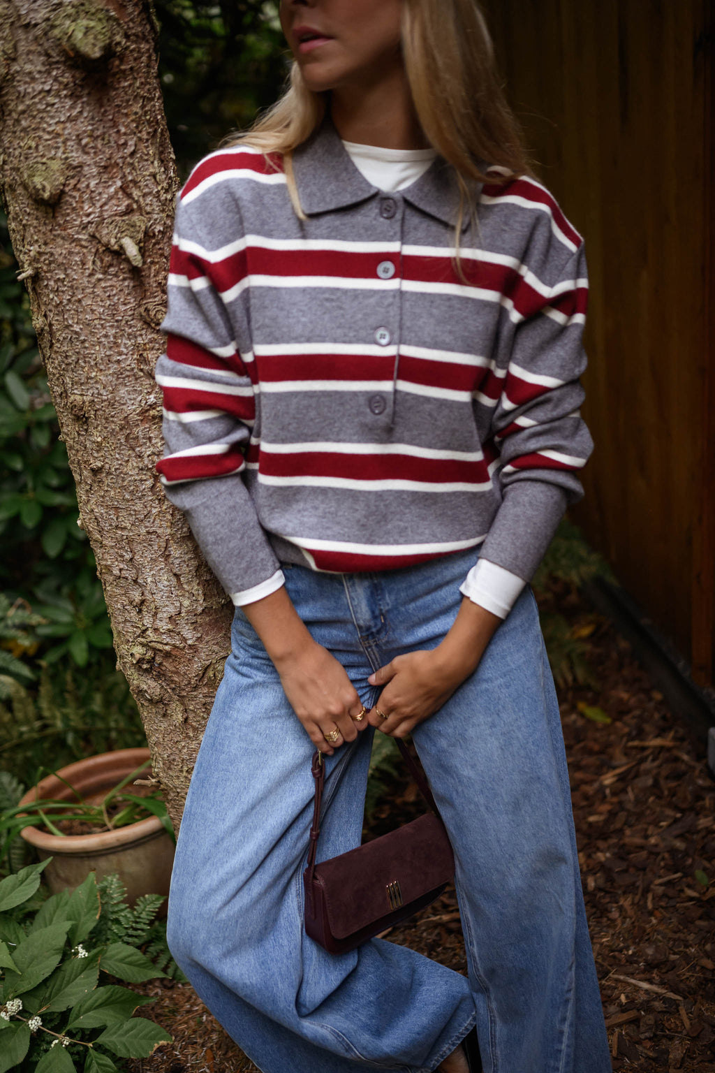 Moha sweater - grey with lines
