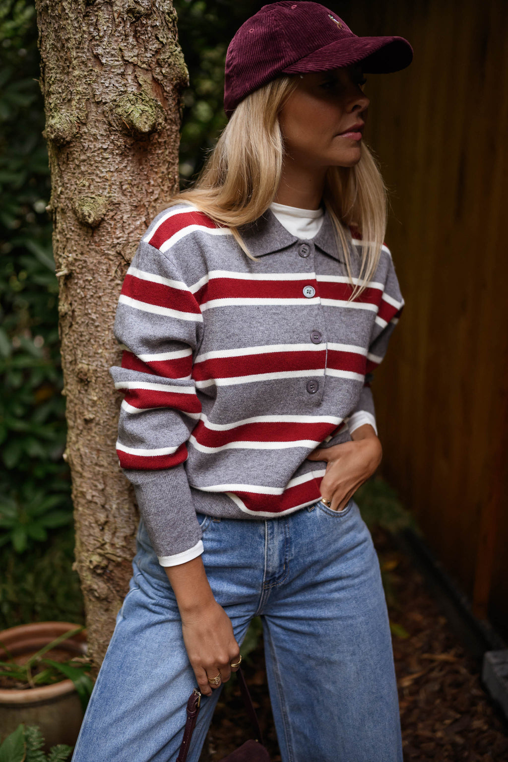 Pull Moha - gris à lignes