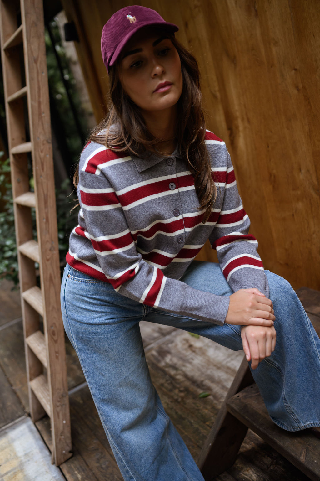 Moha sweater - grey with lines