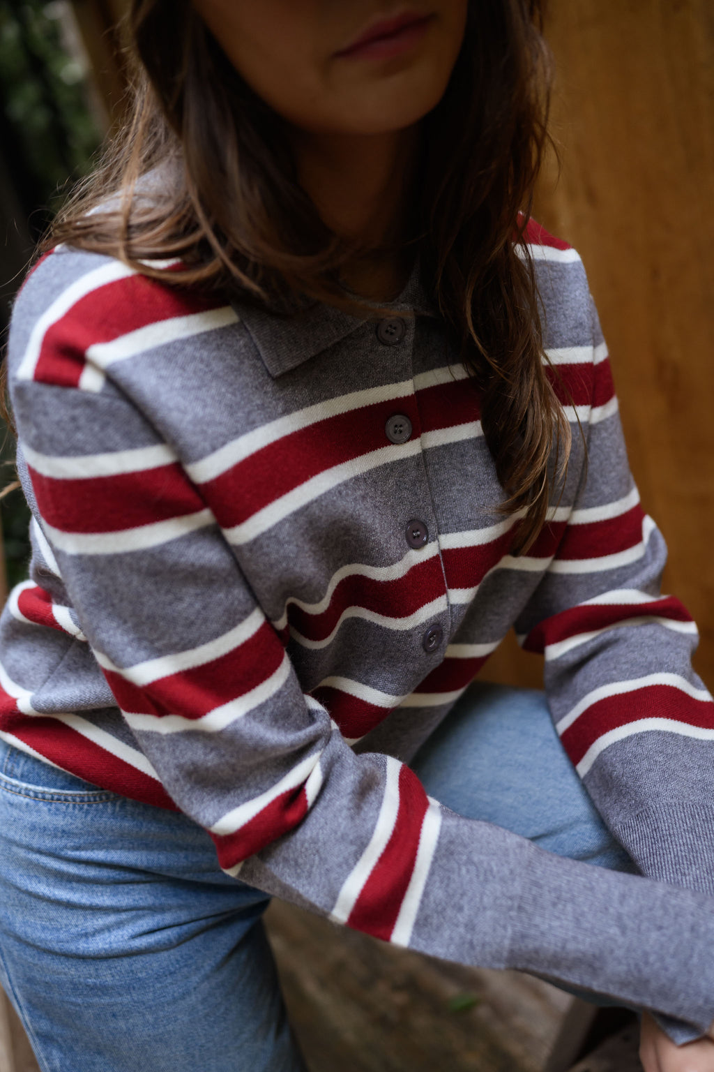 Moha sweater - grey with lines
