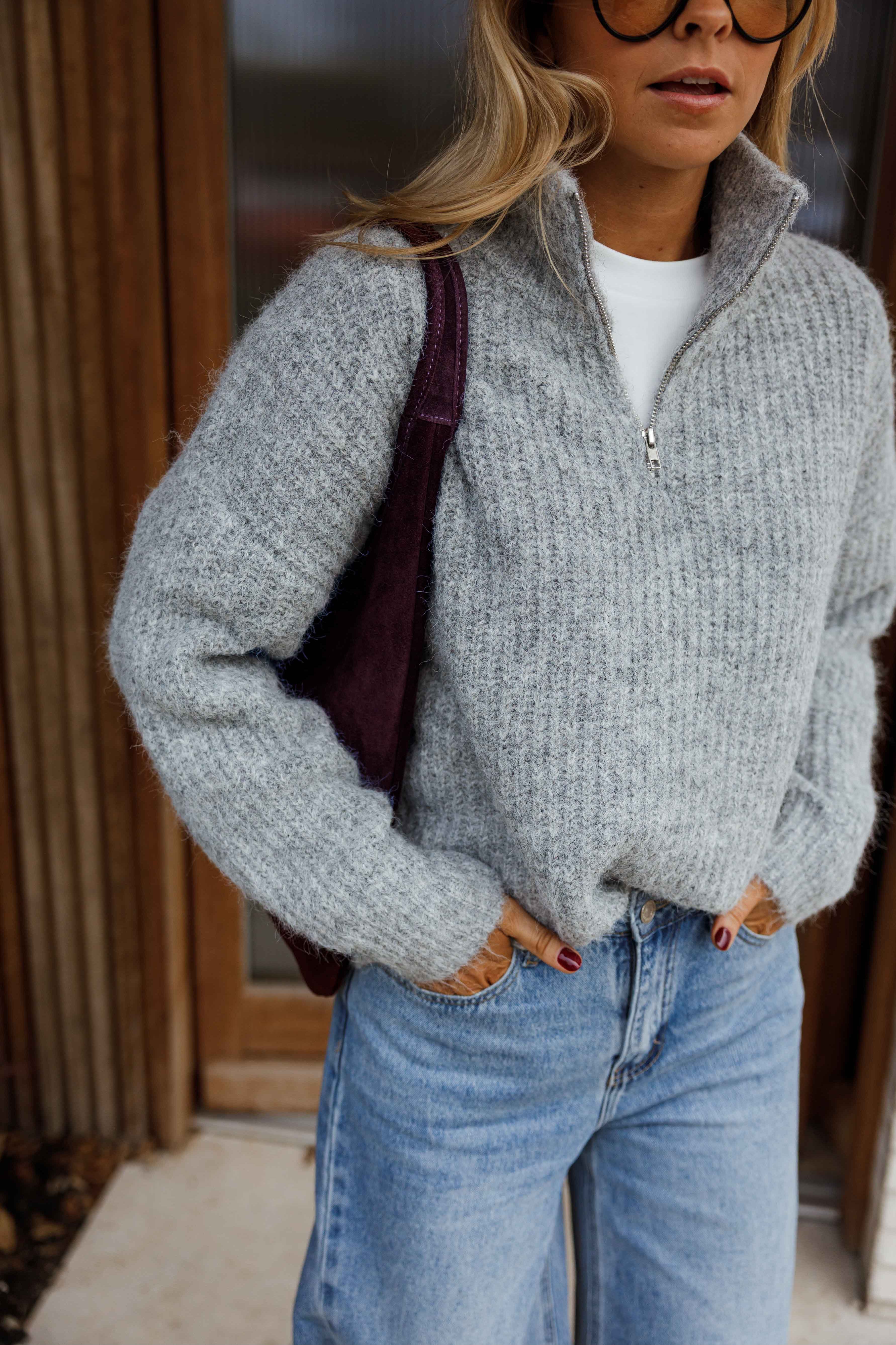 Pull Nicolas - Gris - Col Montant