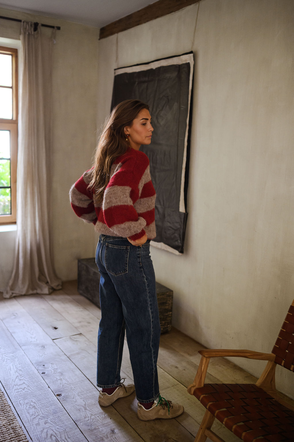 Ralphy Sweater - Burgundy and Brown with Stripes