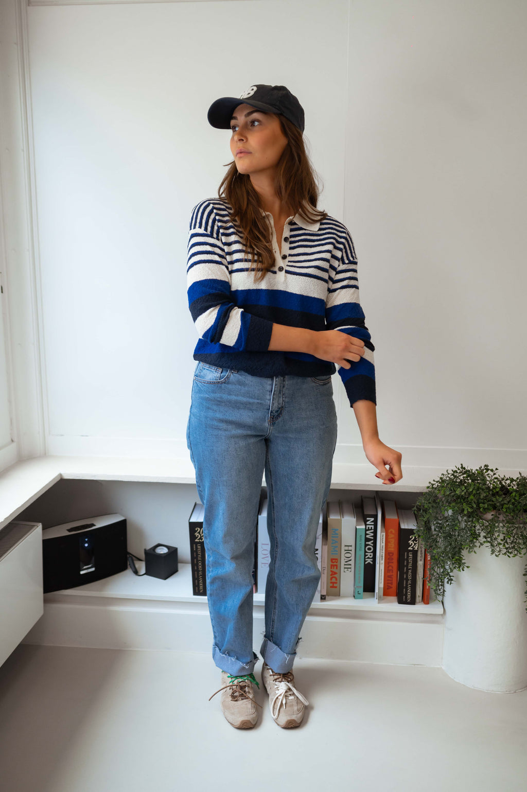 Remi sweater - blue with lines