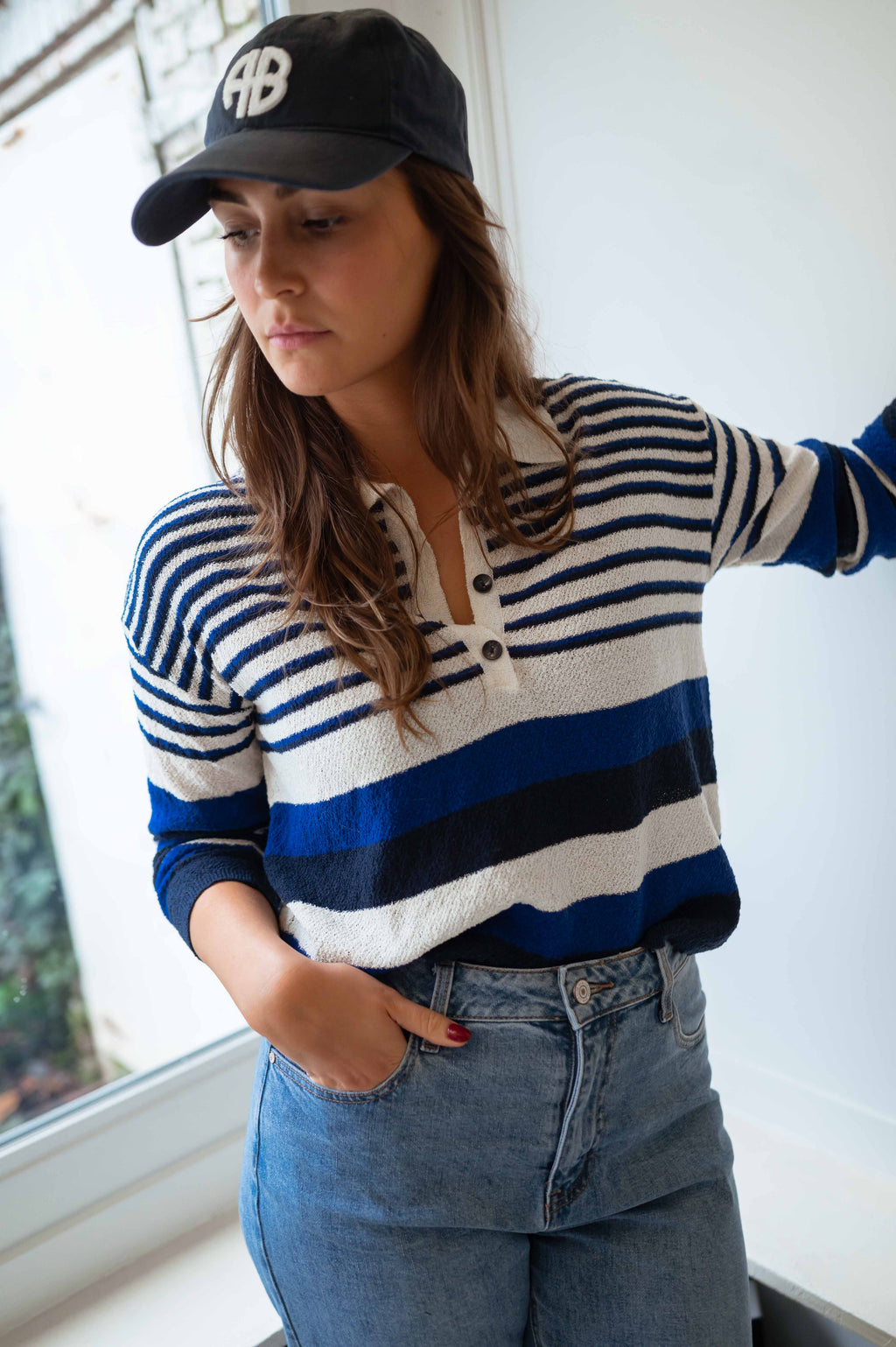 Remi sweater - blue with lines