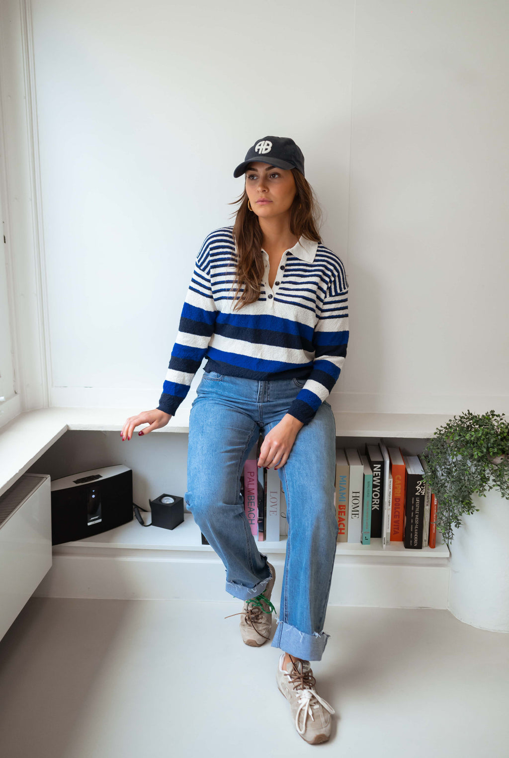 Remi sweater - blue with lines