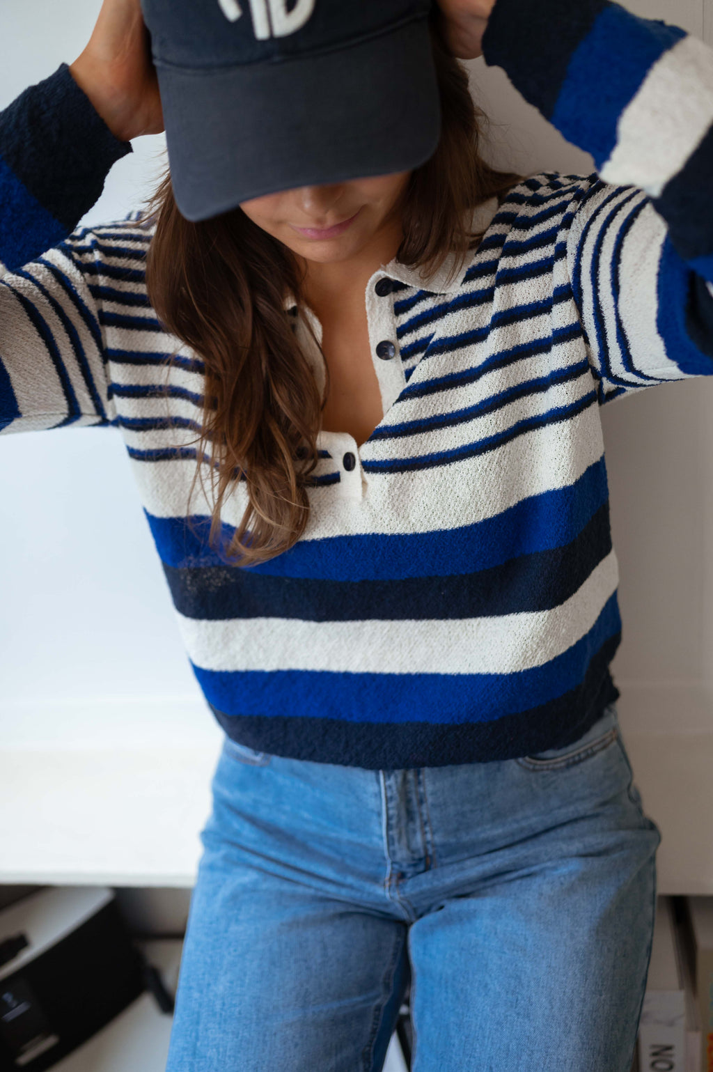 Remi sweater - blue with lines