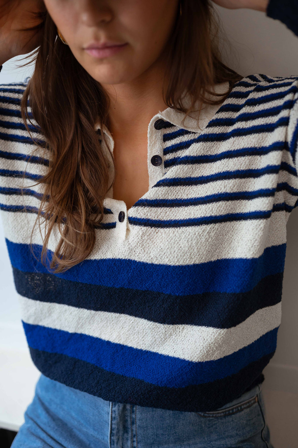 Remi sweater - blue with lines