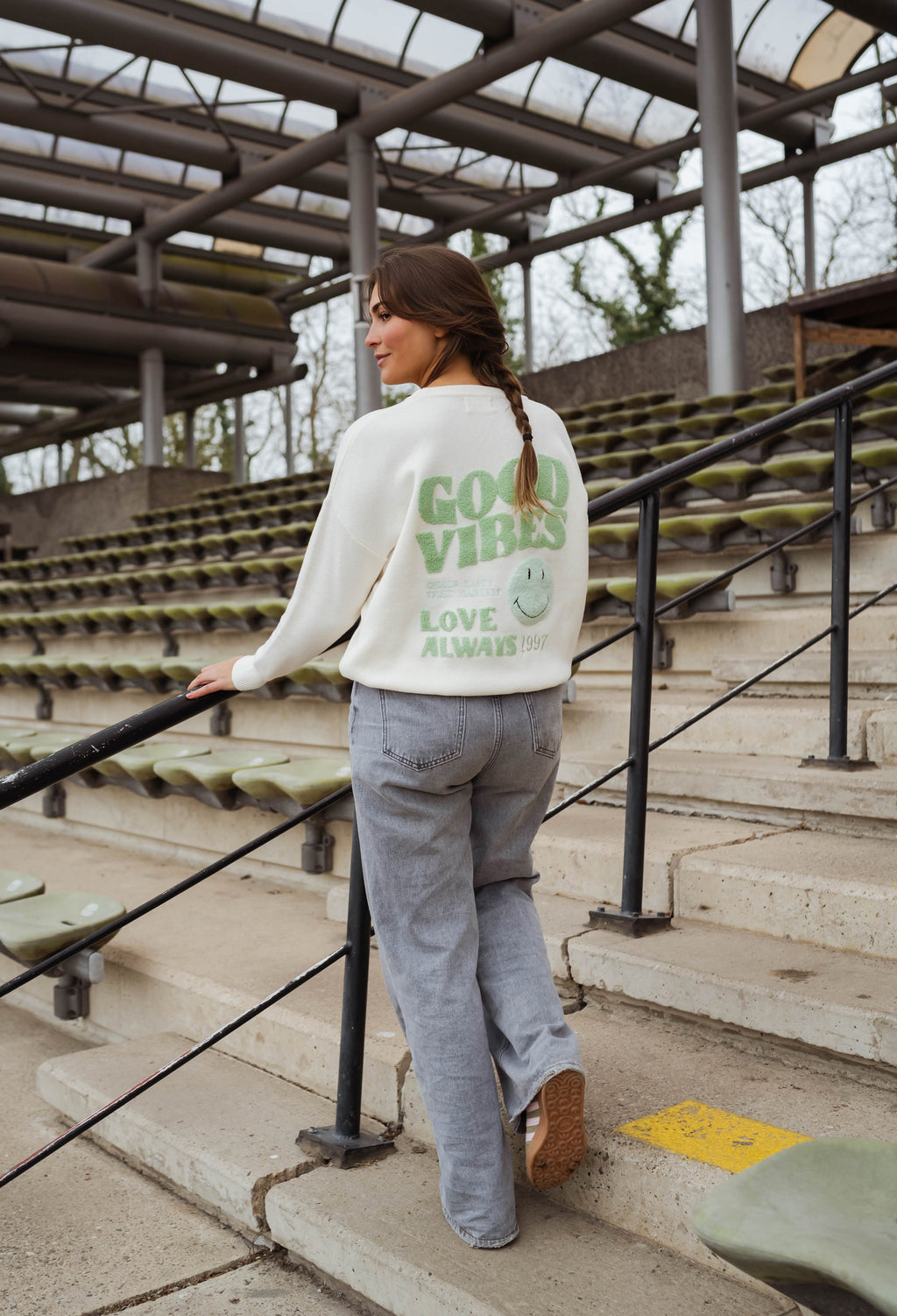 Pull Vibes - écru et vert