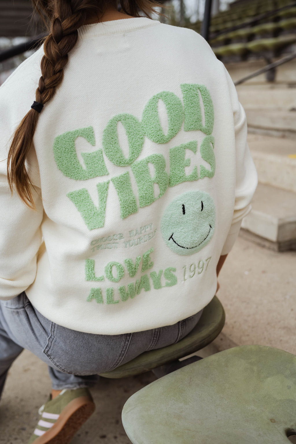 Pull Vibes - écru et vert