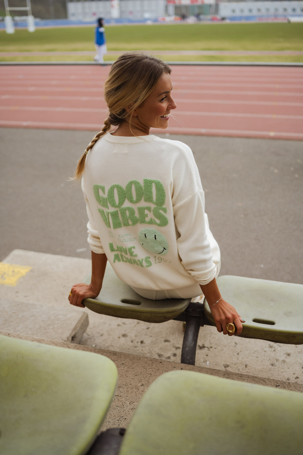 Pull Vibes - écru et vert