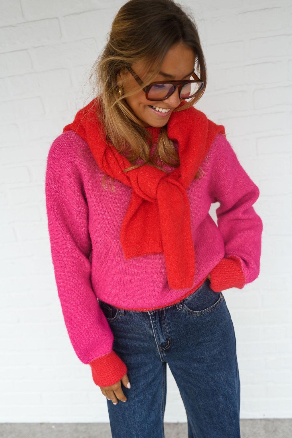 Pull Victoire - Rouge & Rose - Easy Clothes
