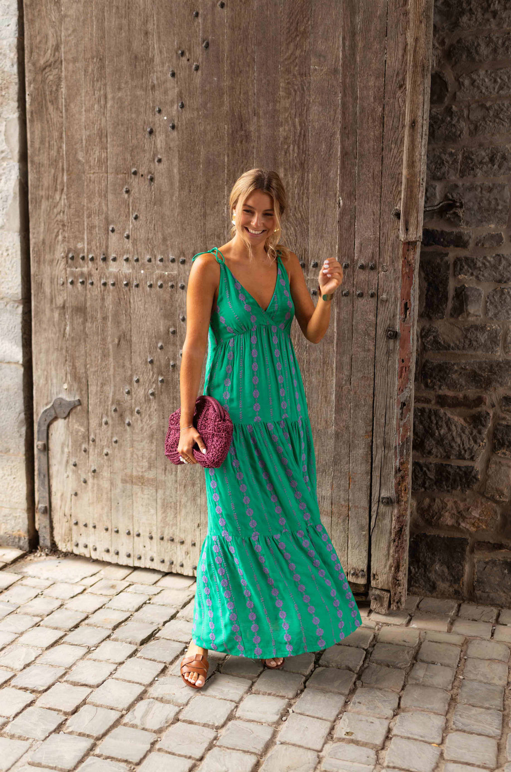 Alyson dress - green and purple