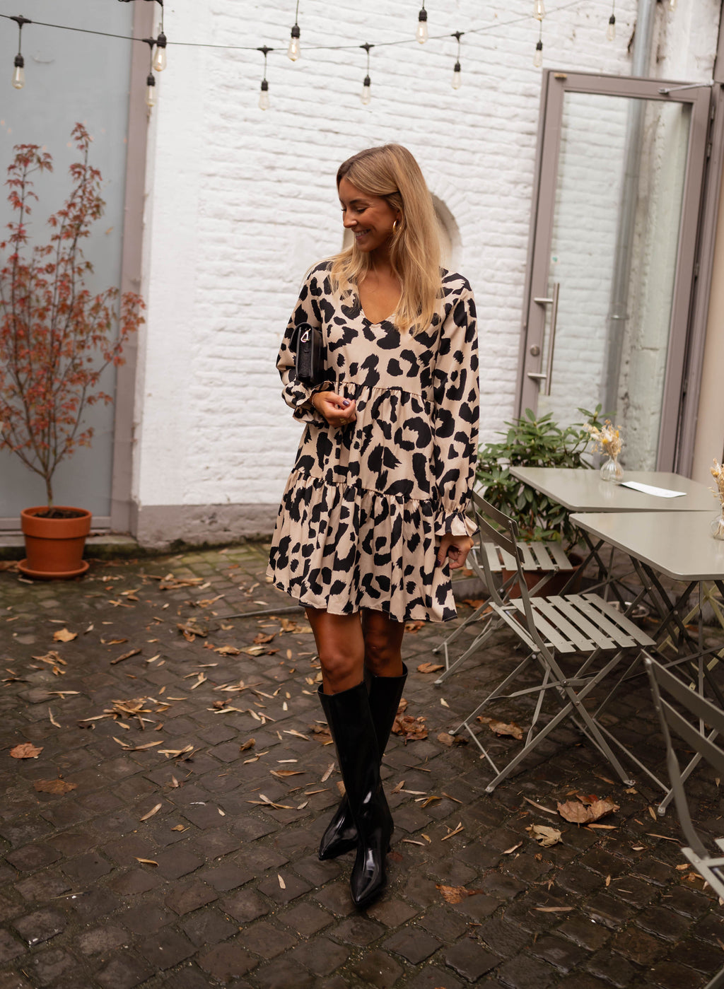 beige animal print dress Beige Leopard Metallic Ruffle Strappy Maxi Dress