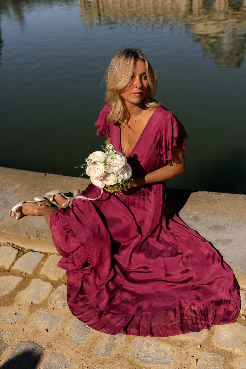 equipment francois silk dress NEW Equipment Femme $428 Francois Silk Dress Pinot Noir Red Size M Long Sleeve