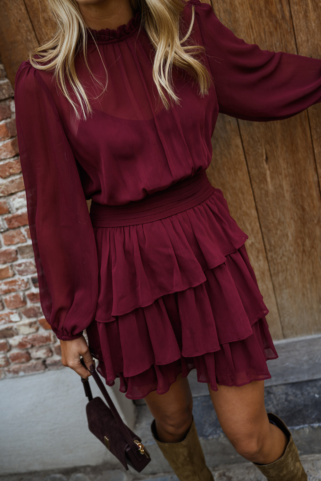 Indra dress - burgundy
