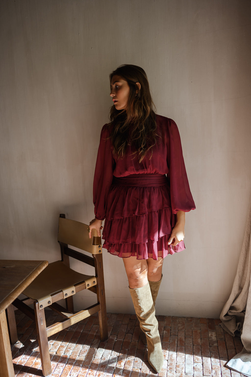 Indra dress - burgundy