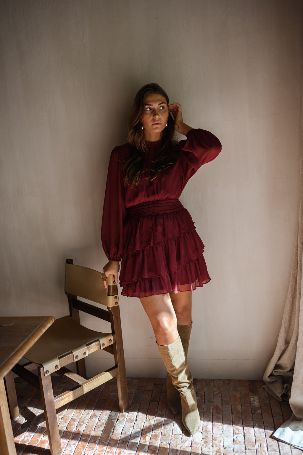Indra dress - burgundy