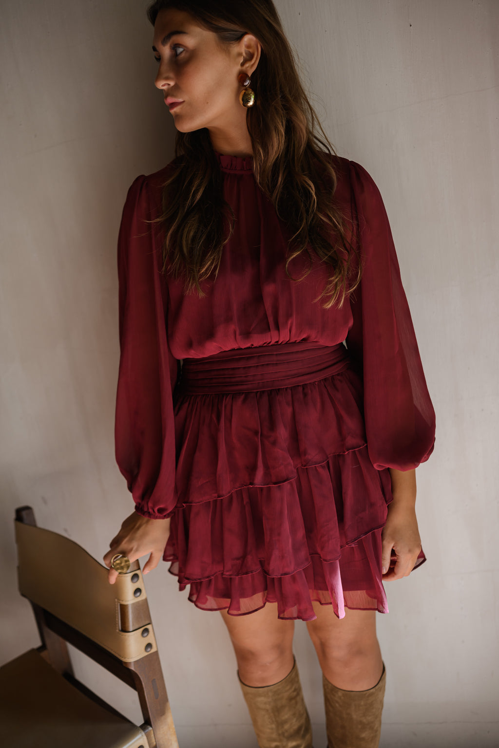 Indra dress - burgundy