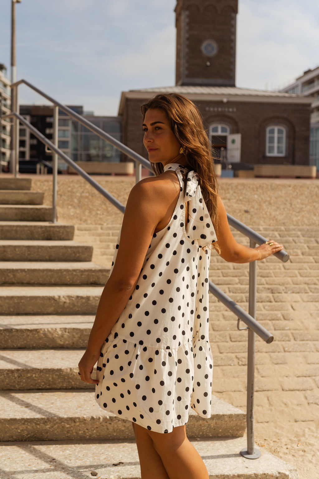 Marilyne dress - polka dots ecru